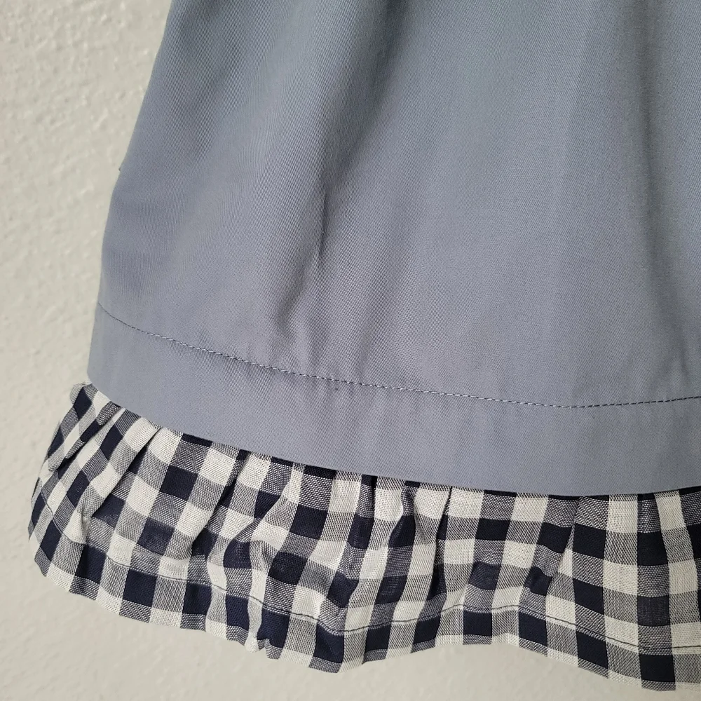 The Sunday Collective Backyard Apron Dress Ruffle Hem Size 4Y In Flint Stone NWT